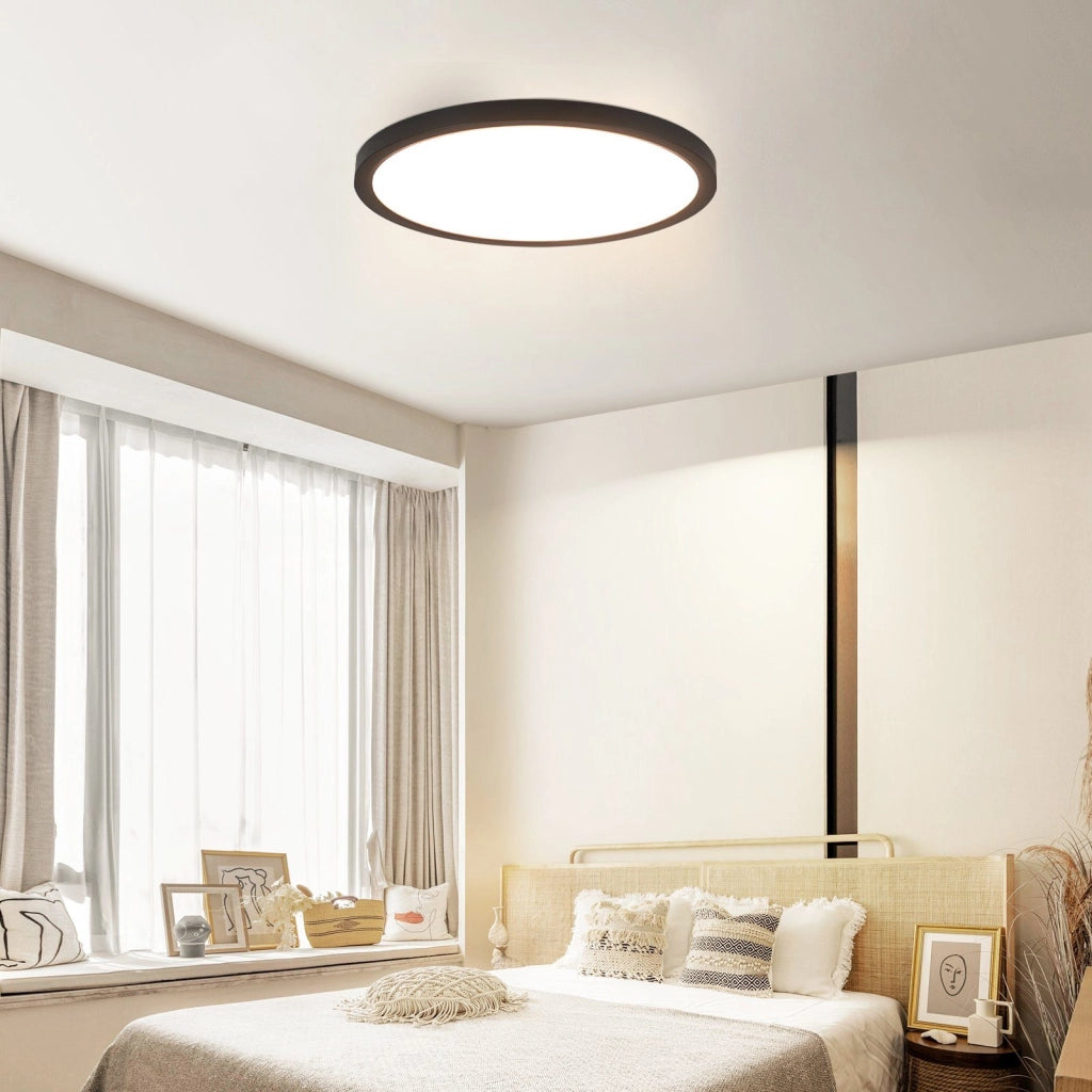 ZMH Lampada da soffitto plafoniera LED rotonda nera 24W per corridoio soggiorno appartamento