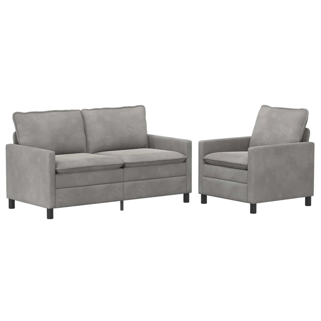 Set di divani 2 pcs Grigio Chiaro Velluto 3417067