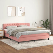 Giroletto a Molle con Materasso Rosa 160x200 cm in Vellutocod mxl 76869