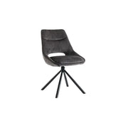 Set di 2 sedie YUMENA – Tessuto grigio – Gambe in metallo – Design compatto – Eleganza sobria e contemporanea