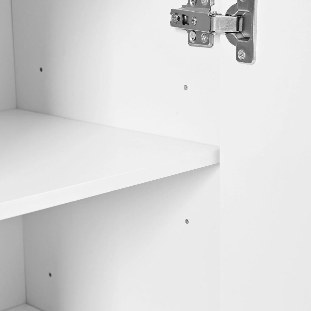 Armadio Scarpe Moderno con Ripiani Regolabili, 2 Porte, Bianco, 73x34x109 cm