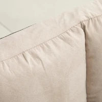 Poltrona Materasso Aggiuntivo Pieghevole, Poltrona Convertibile, Inclinazione dello Schienale Regolabile 14 Posizioni, 2 Cuscini, Beige