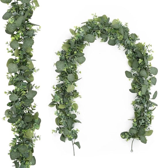 Decorazioni con Foglie di Eucalipto Artificiale - Foglie di Eucalipto Verdi Decorative - Fondali per Agriturismo e Matrimonio - Set a 2 Pezzi