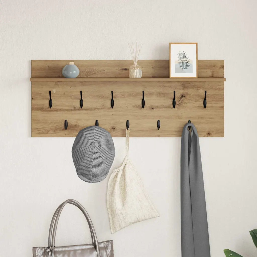 vidaXL Appendiabiti a muro rovere artigianale Legno multistrato