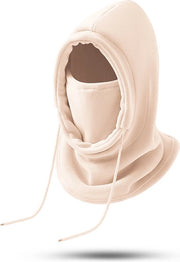 Muta per escursionismo invernale - protezione completa, impermeabile e calda - maschera per bicicletta da esterno, calda e protettiva - set di muta, maschera e guanto caldo a doppia pelle - misura del cappuccio 56-58cm - colore beige