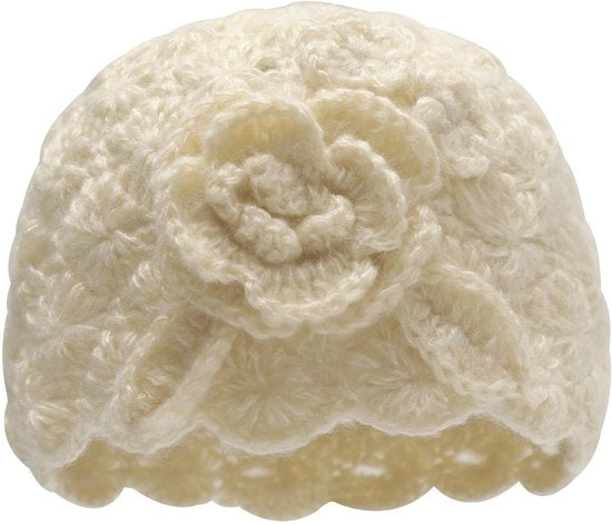 Cappello di lana - 100% Acryl - Design Vintage - Fiorellino - Caldo e Comodo - Ideale per Donne - Cappello Invernale