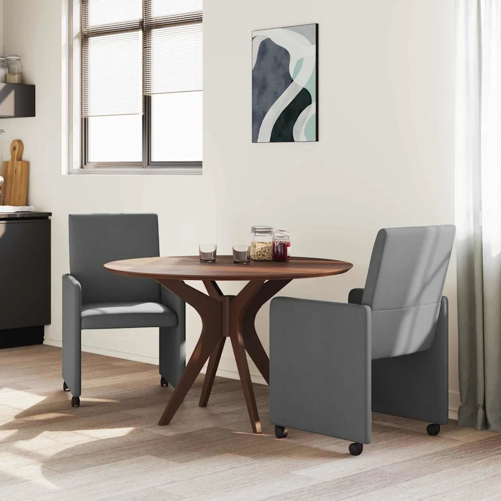 Sedie da Pranzo con Ruote 2 pcs Grigio scuro 57 x 66 x 94 cm 42017808