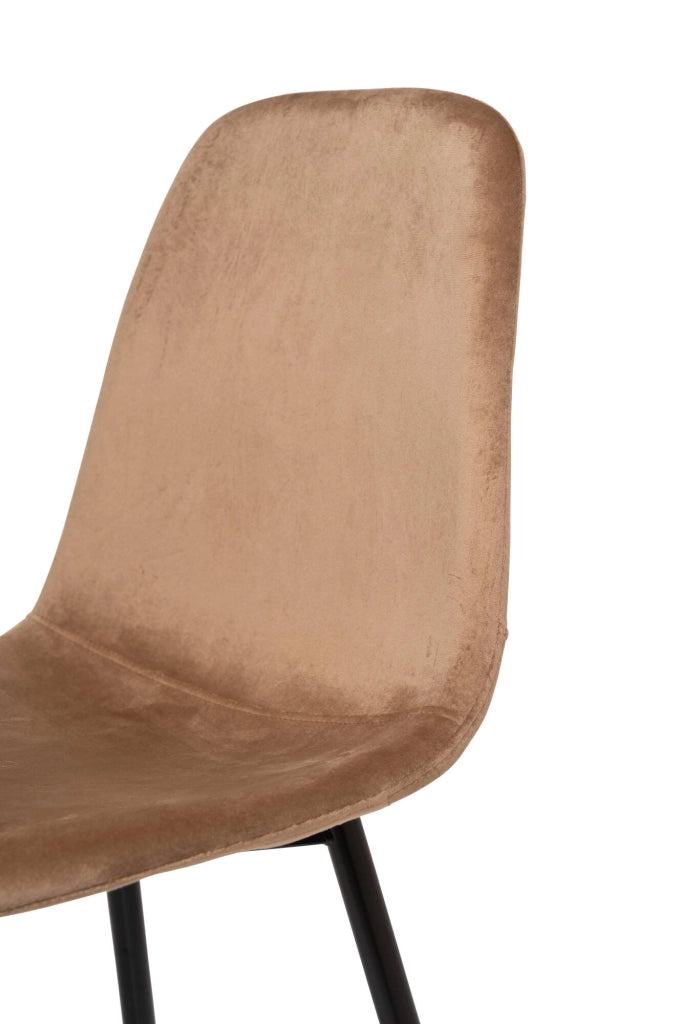 Set di 4 sedie Arter, Poltrona rivestita in velluto, Sedia da pranzo imbottita, Seduta per riunioni, 45x56h87 cm, Sabbia