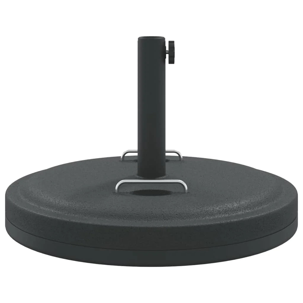 Base per ombrellone rotonda stabile con manici 50 x 33,5 cm per pali da 38 e 48 mm PE nero 02_0056656