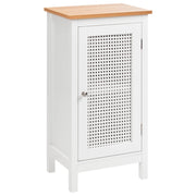 Mobiletto per il bagno con ripiani e ante traforate MDF Bianco 30 x 75 cm stile raffinato