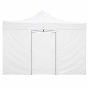 Telo laterale 3x2m bianco impermeabile con porta avvolgibile per gazebo richiudibile Market-Pro