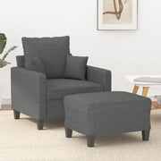 Poltrona con Poggiapiedi Grigio Scuro 60 cm in Tessutocod mxl 95009
