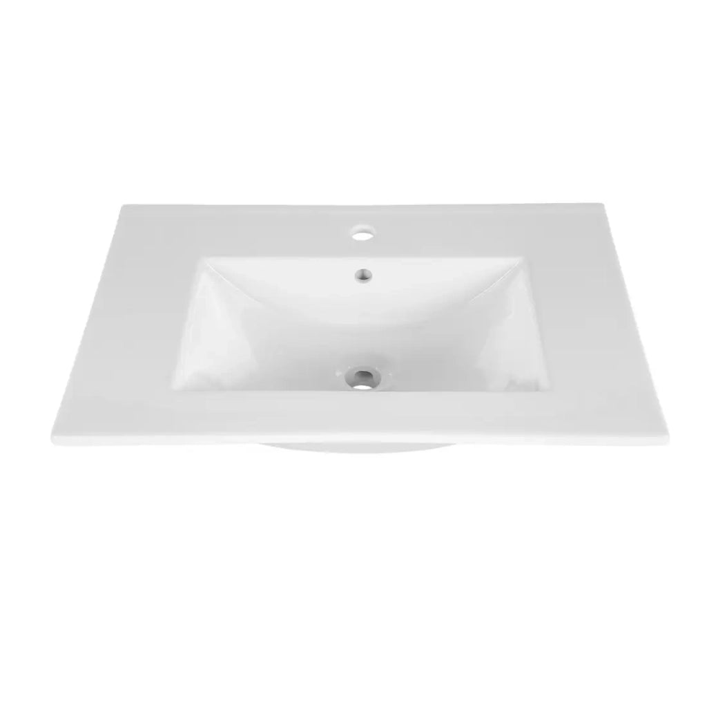 Lavabo da incasso AXIS 60 cm in ceramica bianco lucido