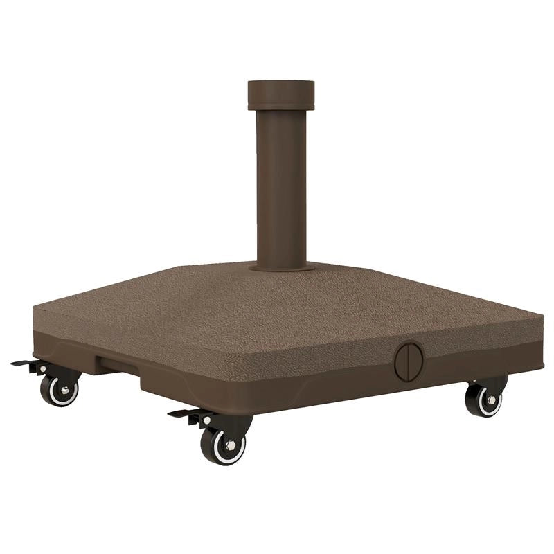 BASE PER OMBRELLONE CON RUOTE RIEMPIBILE FINO A 20 KG PER PALI DA Ï22-38 MM 45X45X39 CM MARRONE