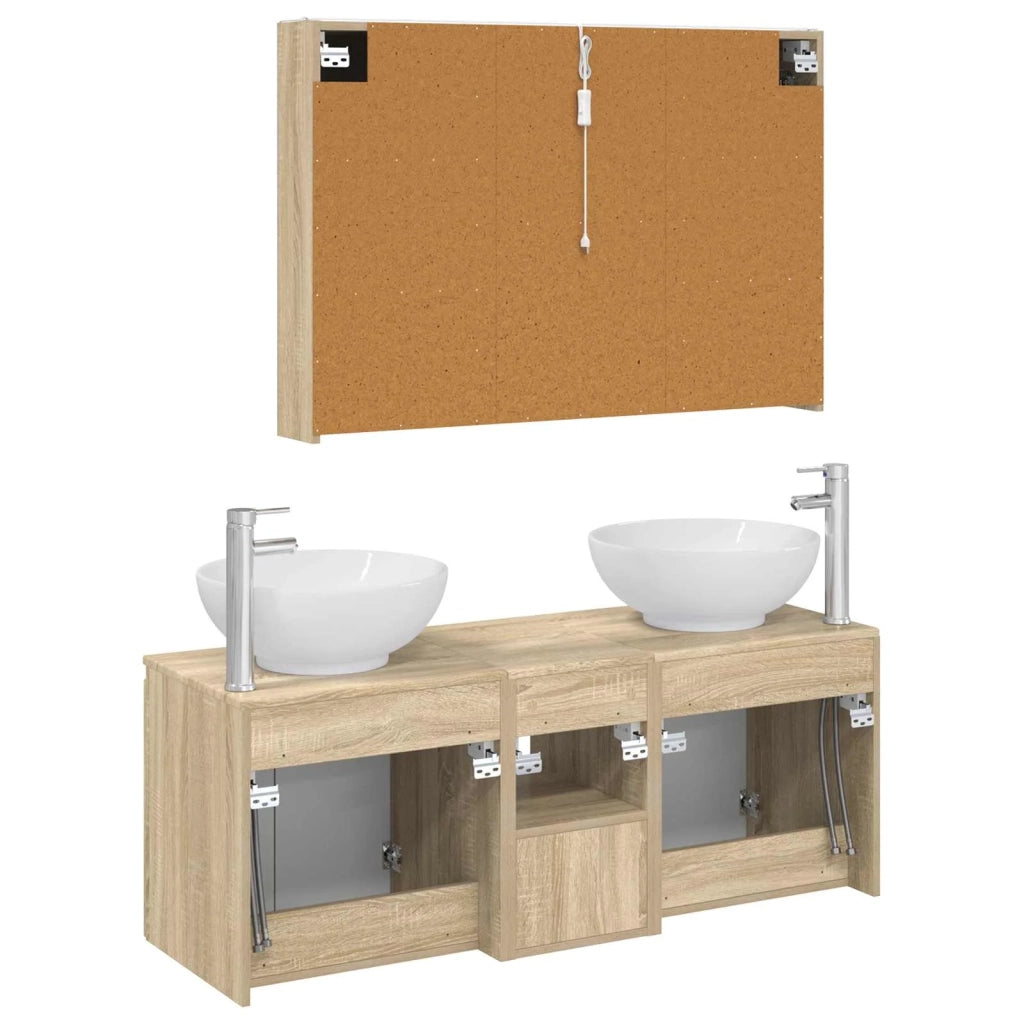 Set di Armadi da Bagno 4 pcs Rovere Sonoma Legno ingegnerizzato 3406505