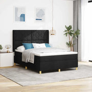 Letto a molle con materasso Nero 140 x 200 cm Tessuto 3343758