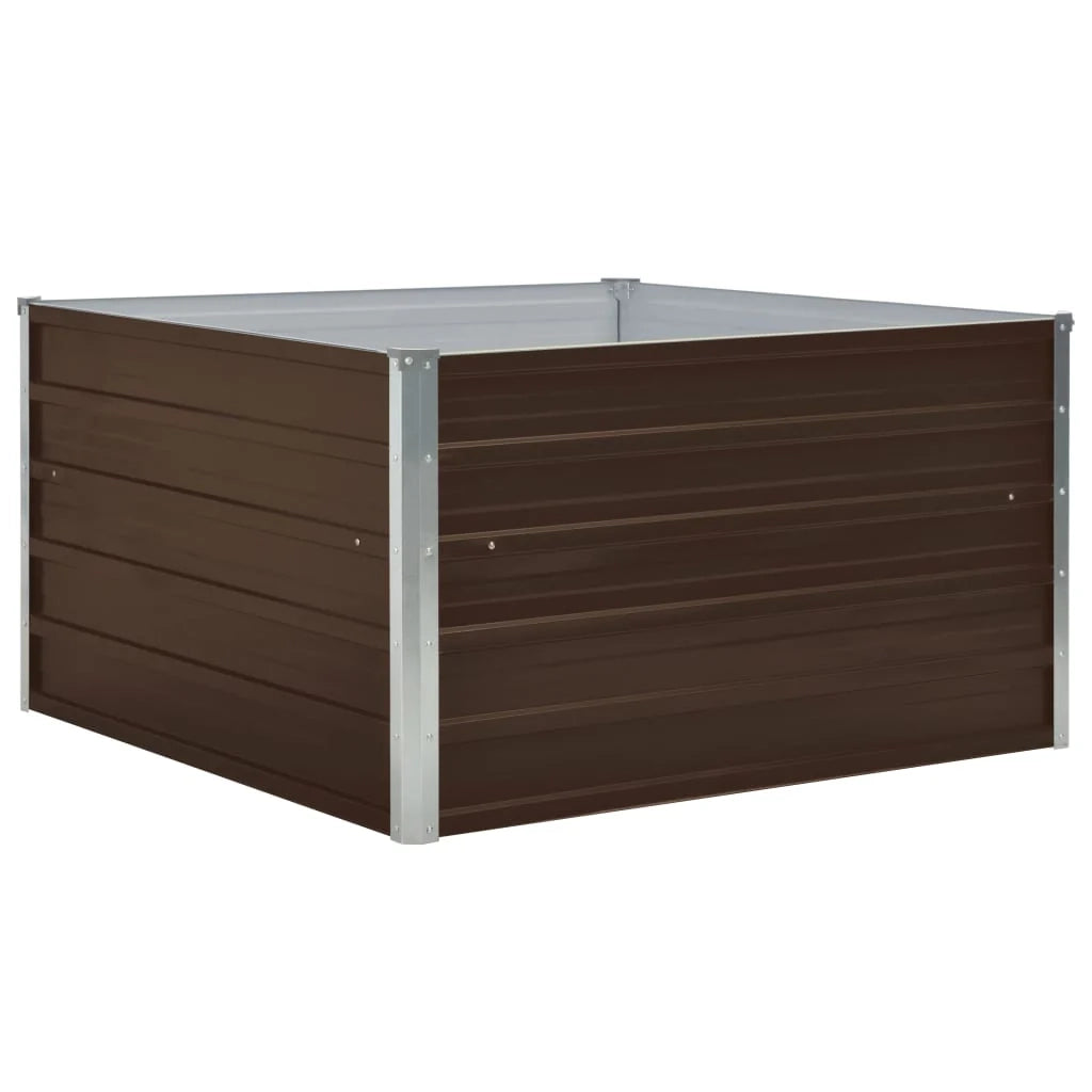 Fioriera 100 x 100 x 45 cm acciaio zincato marrone 02_0000785