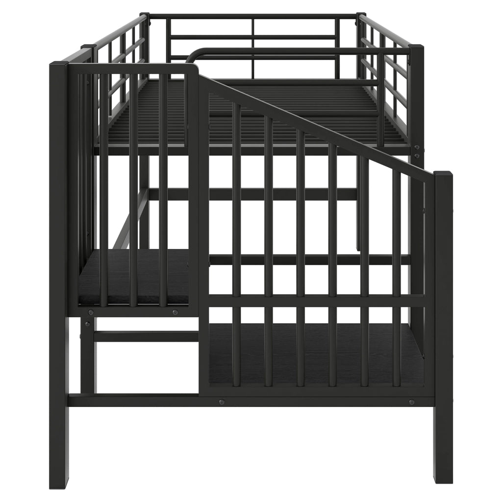 LETTO A CASTELLO ALTO 90x200 cm con scala contenitore, nero