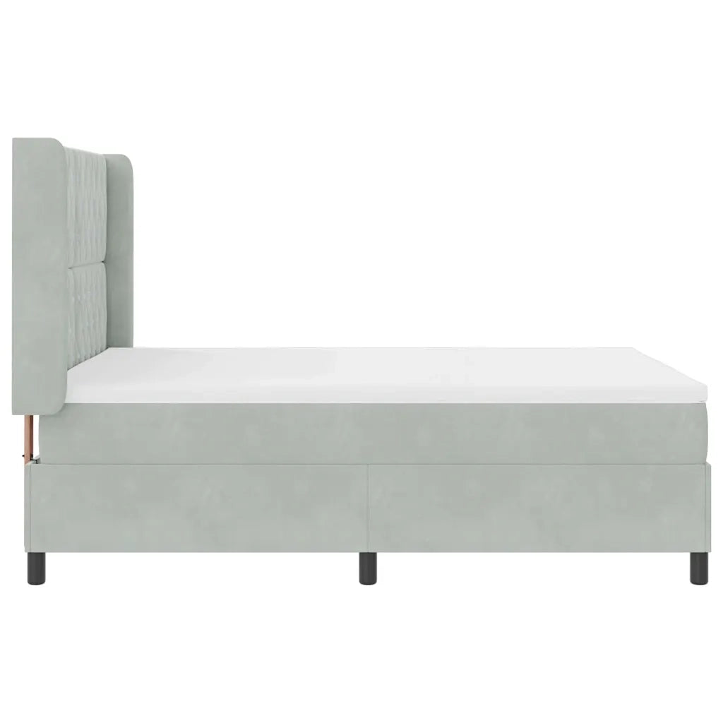 Letto a molle con testiera Grigio chiaro 140 x 200 cm Velluto 3343814