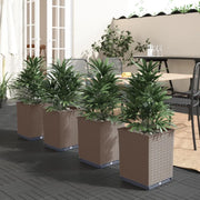 vidaXL Fioriere 4 pz Marroni 30x30x37 cm in Polipropilene
