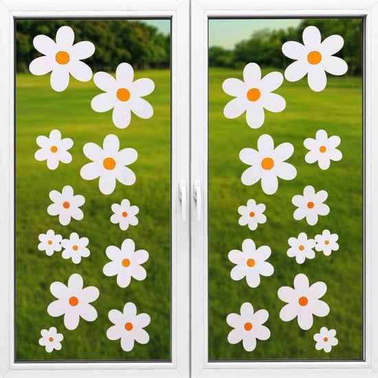 Decorazione per Finestre - Stickers PVC Reutilizzabili - 8 Fogli - Alta Qualità - Facili da Raccogliere - Decorazione per Vetrate
