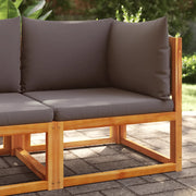 Divano da giardino angolare con cuscini in legno di acacia e corda 4008160