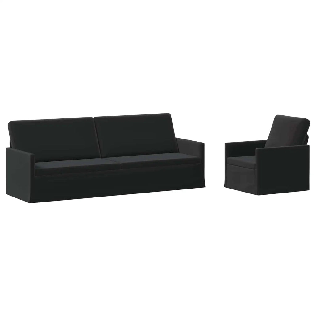 Set di divani 2 pcs Nero Velluto (V) 3433235