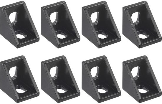 Unite di connessione angolare 8 pezzi - forma L 20x20x17mm - alluminio - resistente all'usura - per profili 2020/3030/4040 - durata elevata - guaina angolare