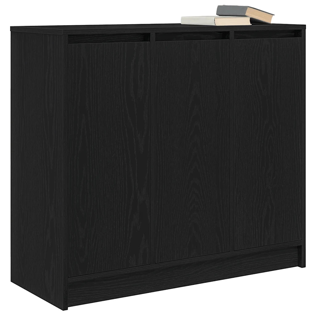 Credenza Rovere Nero 85x34x76 cm in Legno Multistrato 861626