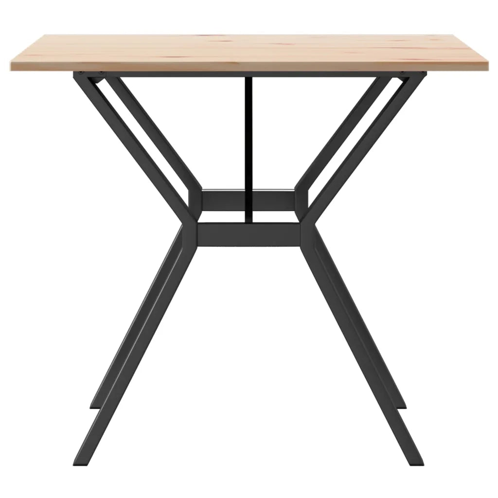 Tavolo da Pranzo Telaio a Y 80x80x75 cm Legno Pino e Acciaio 3282717