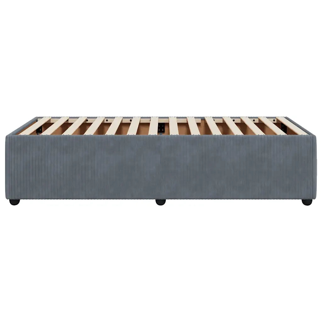 Giroletto senza Materasso Grigio Scuro 100x200 cm Velluto