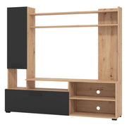 Mobile Soggiorno Chieve, Parete Attrezzata 8 Ripiani, 168.5x35x157h cm Nero