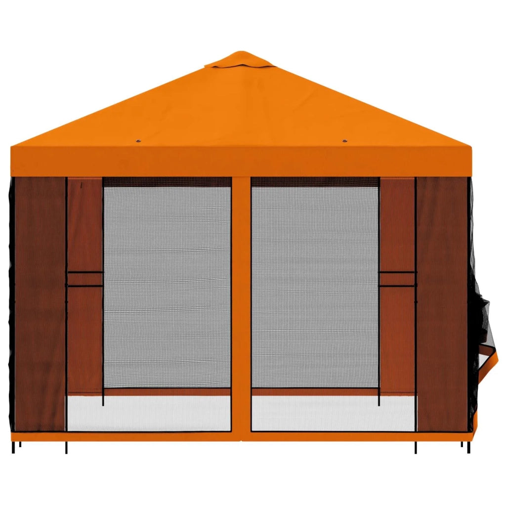 Gazebo da giardino con pareti laterali 3 x 3 m Arancione 900369