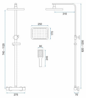 Set Doccia Da Incasso Rea Tom Black