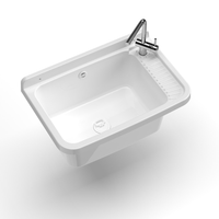 Lavatoio 60x40x25 cm Pilozzo a Parete in Resina Bianco