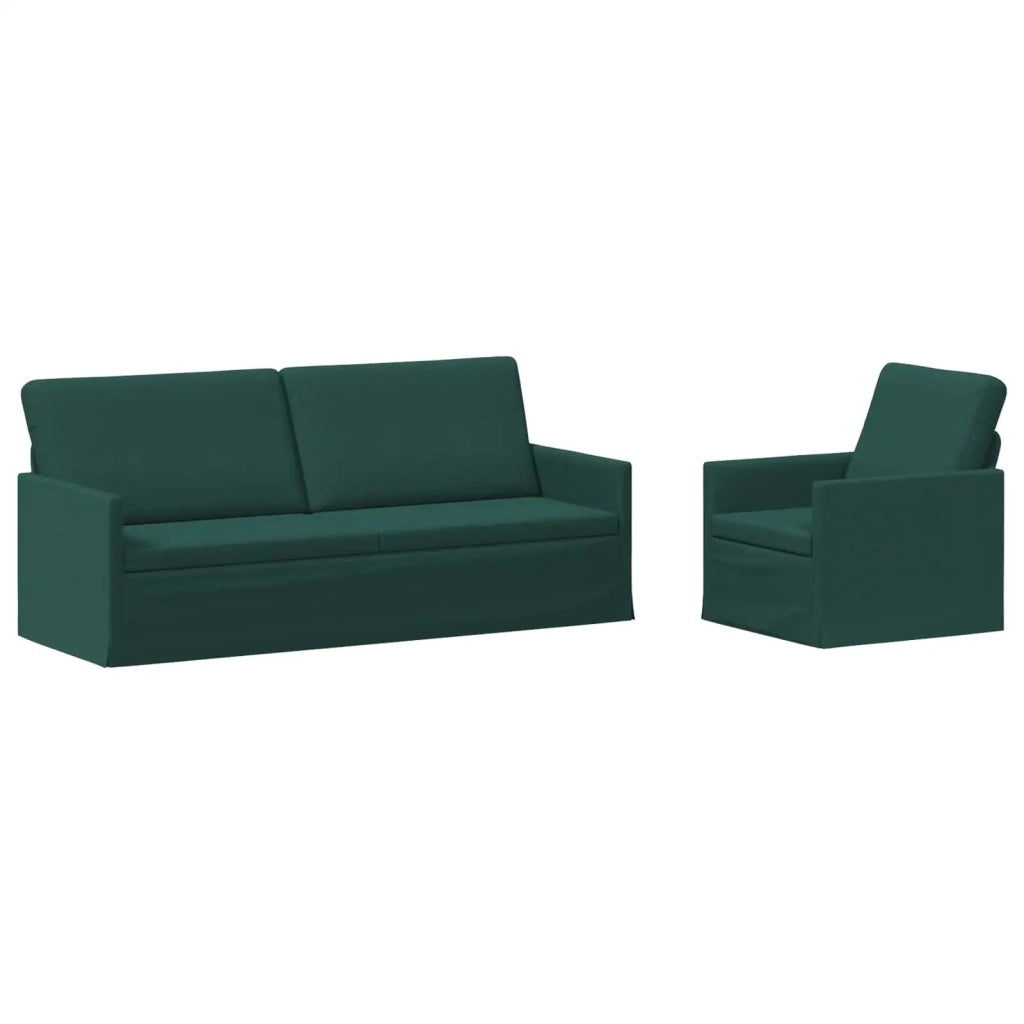 Set di divani 2 pcs Verde Scuro Tessuto 3433167