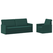 Set di divani 2 pcs Verde Scuro Tessuto 3433167