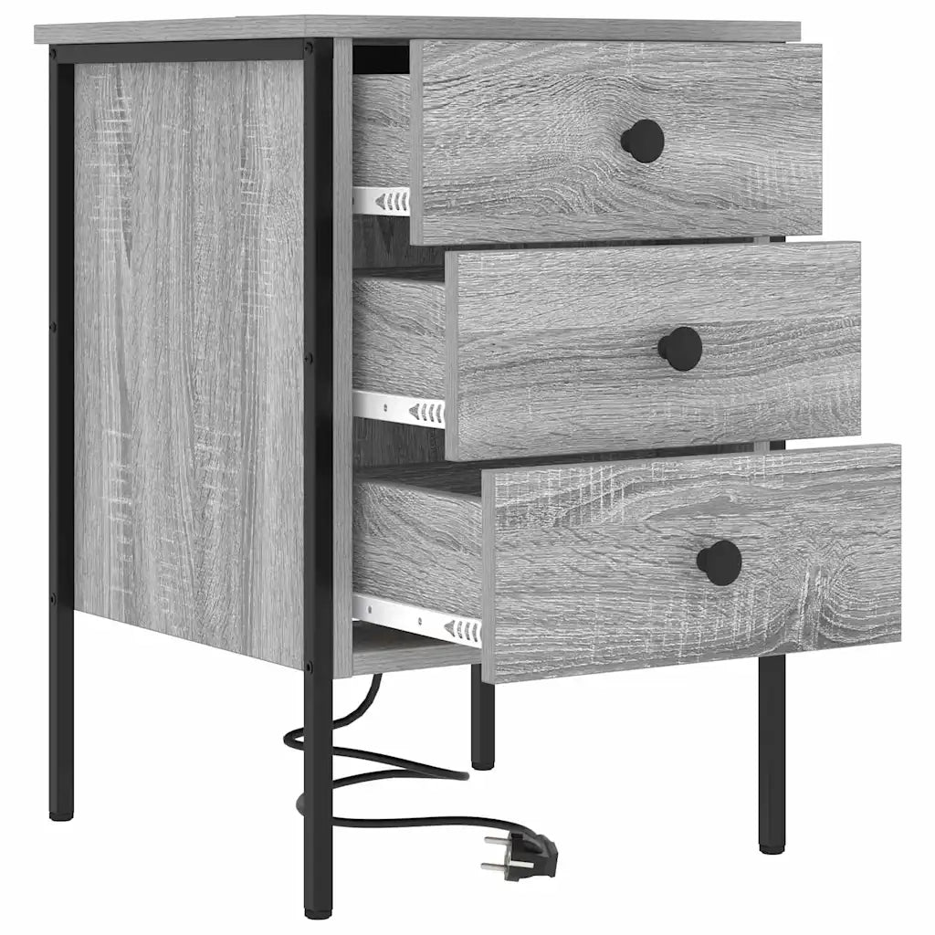 vidaXL Armadio da Notte con cassetto Grigio sonoma 42 x 41 x 61 cm