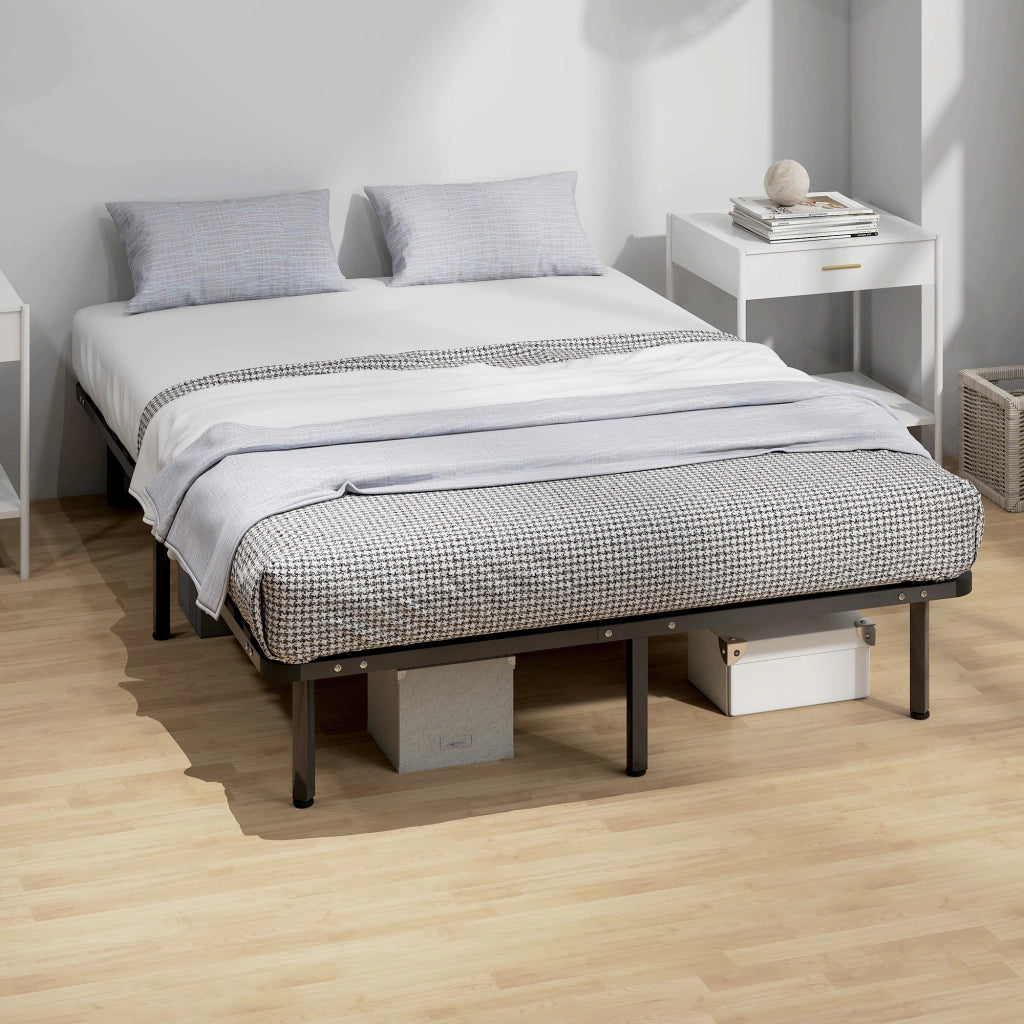 Letto Matrimoniale Contenitore in Legno Massello con Rete a Doghe ¨C Minimal ¨C 140x190 cm Nero