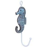 Percha de pared de madera azul y gris 5x4x16h cm