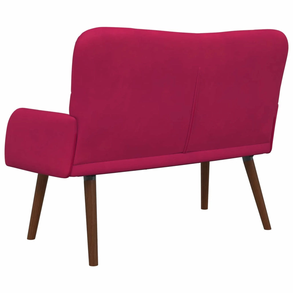 Sofa a Due Posti Rosso vino 115 x 61 x 87 cm Velluto