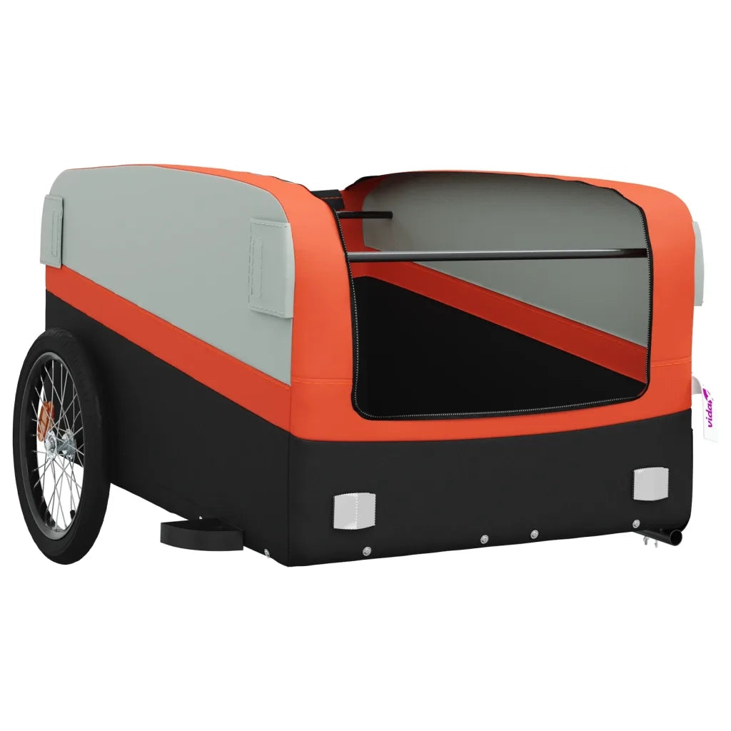 Rimorchio da Bici Nero e Arancione 45 kg in Ferro CFW9833805