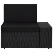 Divano ad Angolo Modulare Bracciolo Sinistro in Polyrattan Nero 49499