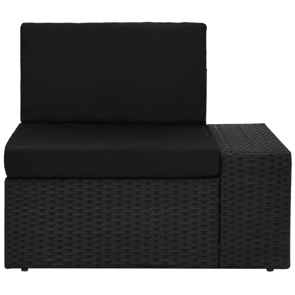 Divano ad Angolo Modulare Bracciolo Sinistro in Polyrattan Nero 49499