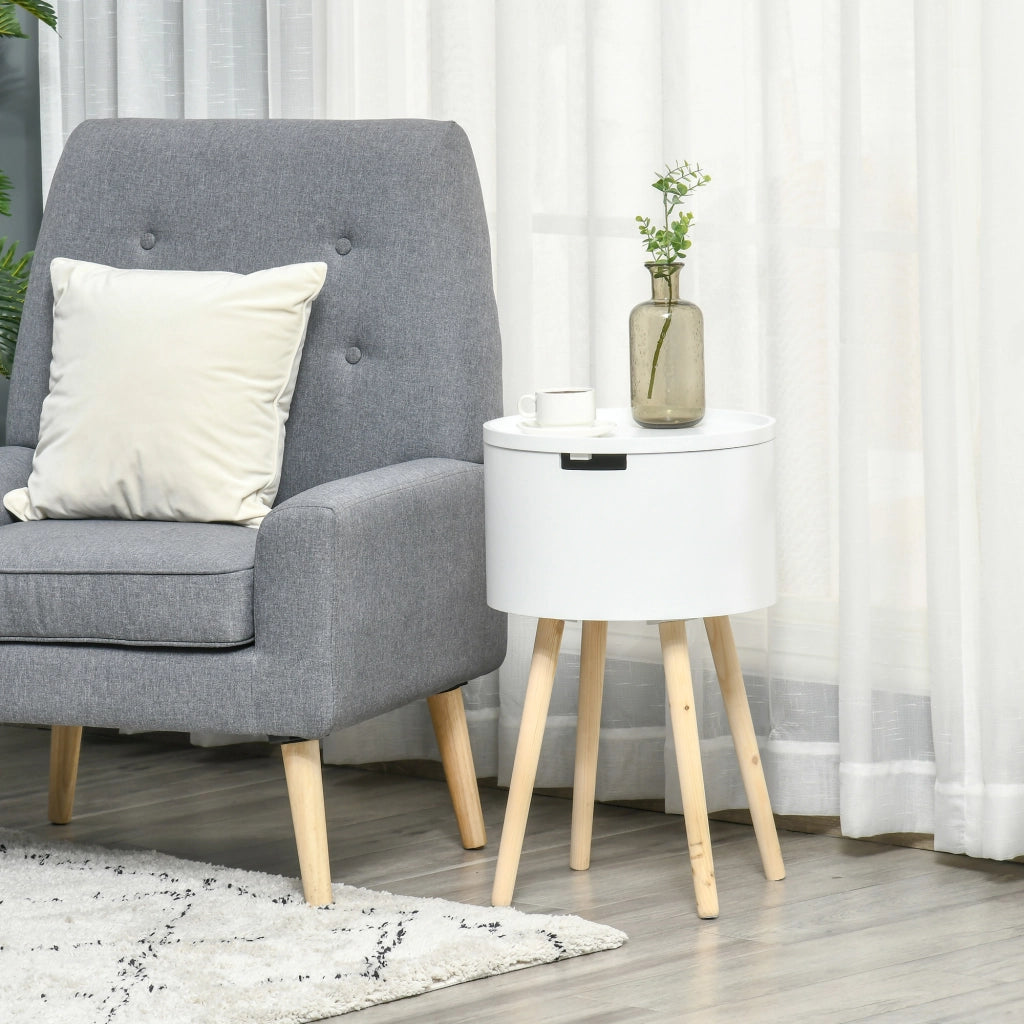 Tavolino da salotto moderno con ripiano estraibile ¨C zephmum ¨C ?38x63 cm bianco
