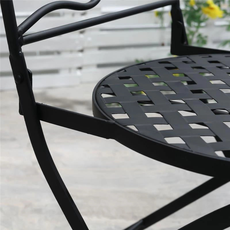 SET DA GIARDINO CON 2 SEDIE PIEGHEVOLI E TAVOLINO A MOSAICO VERDE E GIALLO