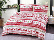 Set di coperte da letto 135 x 200 cm, motivi natalizi, invernali, set di coperte da letto calde con cuscino, 2 pezzi con chiusura a zip, coperte da letto soffici in pile fleece, coperte da letto accoglienti