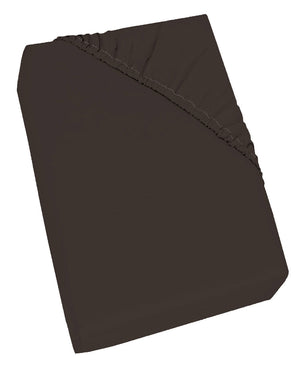 Lenzuolo Sotto 1 Piazza e Mezzo con Angoli ed Elastico Tinta Unita Marrone