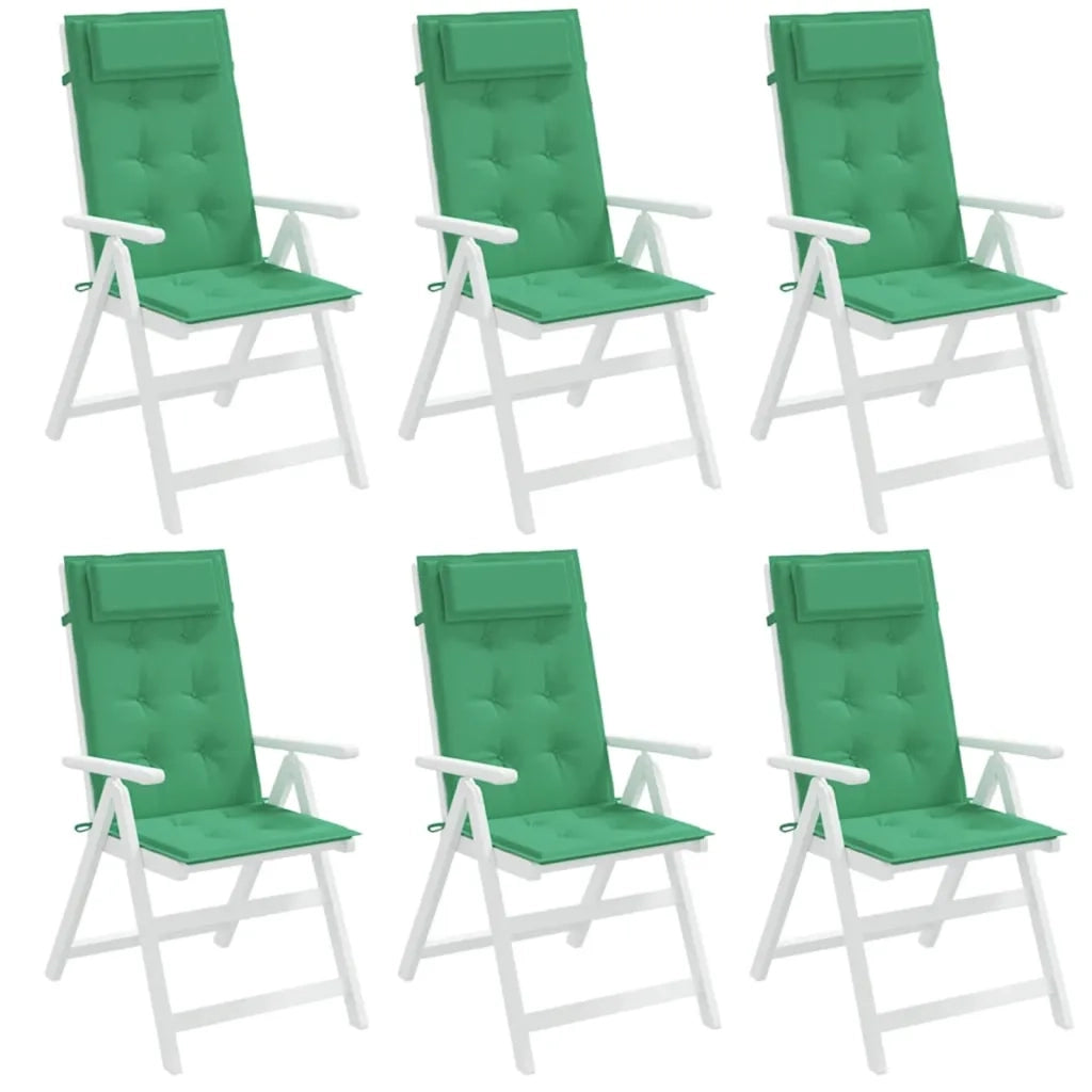 Cuscini per Sedia con Schienale Alto 6 pz Verde Tessuto Oxford 361891