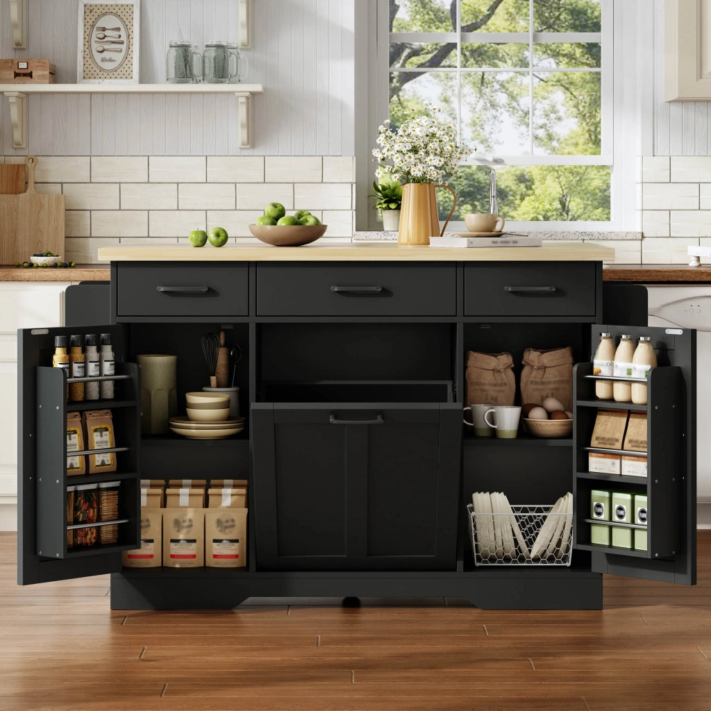 Isola Cucina Mobile con Piano Ribaltabile e Cassetto ¨C MINIMAL ¨C Bianco, 120x45x87 cm